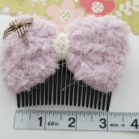 3/30☘️Anthropologi Lavender Teddy Bear Hair Accessorie Hair Clip New - Picture 4 of 4
